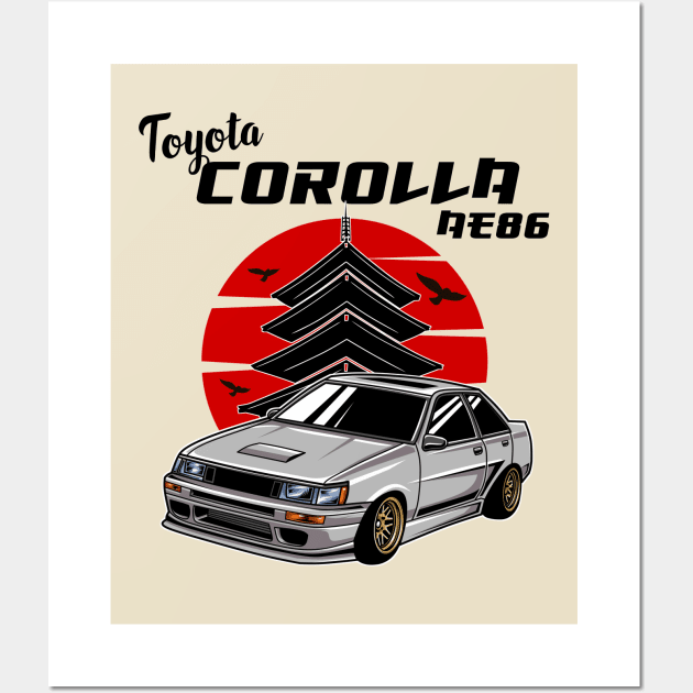 Toyota Trueno AE 86 Wall Art by mirailecs